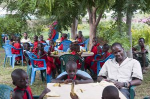 Olng'arua School Children Eating Fruit at Gaddisa