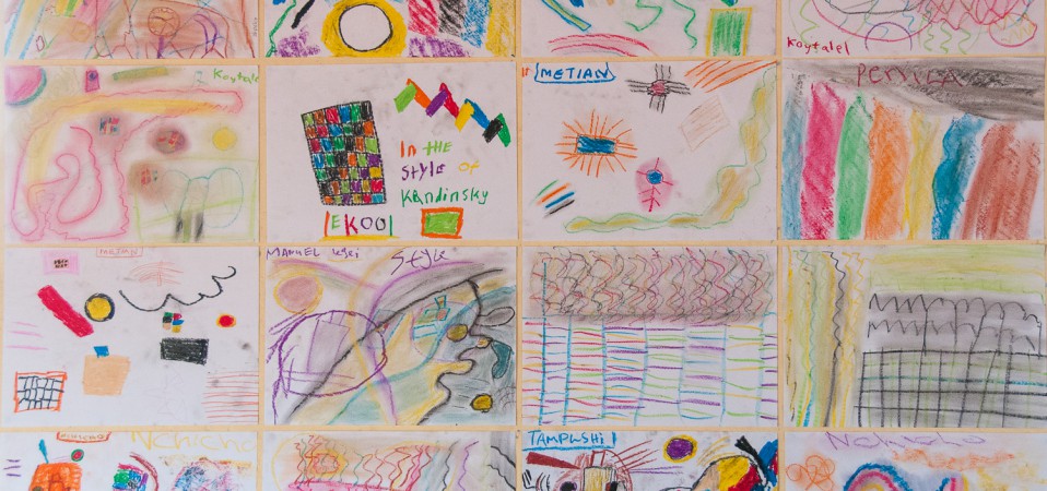 Art in the style of Kandinsky at Olng'arua School