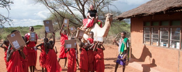 Books delivered by Amazon and a camel to Olng'arua School